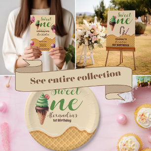 Foto Eis Creme Sweet Ein erster Geburtstag Einladung