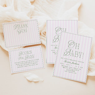 Oh Baby Vintage Vornehme Mädchen-Baby-Party Einladung