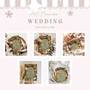 Romantische Jugendstil-Hochzeit Einladung