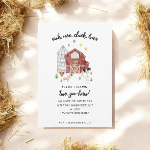Landwirtschaftliche Nutztiere Barnyard Geburtstag Einladung