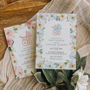 Girl Baby Dusche Rosa Blumenladen Einladung