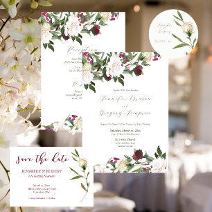 Hochzeitskleber Weißfarben-Rose Runder Aufkleber