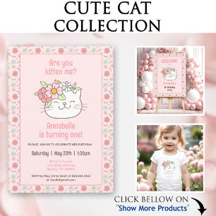 Niedliche Katze Kitten Name Girl Spring Floral Baby T-shirt