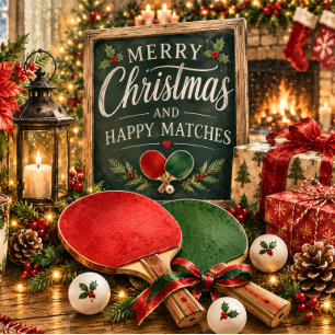 Ping Pong Paddle Weihnachtsgrüßen Karte