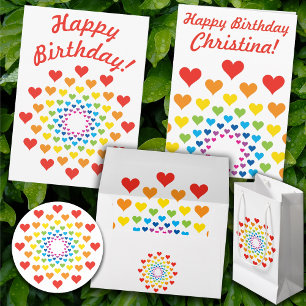 Rainbow Hearts Satinband