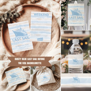 Dusty Blue Letztes Segel vor dem Schleier Bachelor Runder Aufkleber
