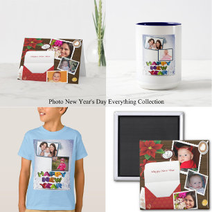 Frohes Neues Jahr mit Holly Fügen Sie Ihre Fotos T Tasse