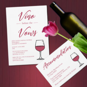 Vino Vor den Vows Brautparty/Bachelorette RSVP Karte