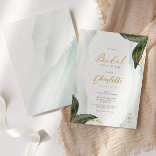 Green Gold Watercolor Brautparty Willkommen Poster