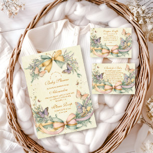 Whimsical Butterfly Bow Baby Dusche Einladung