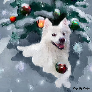 Amerikanisches Eskimohundeweihnachten Feiertagskarte
