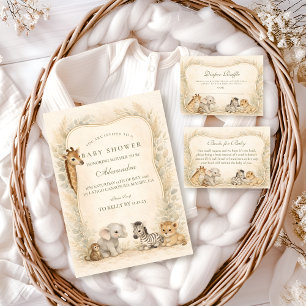 Neutrale Safari-Dschungel-Tiere-Baby-Party Serviette