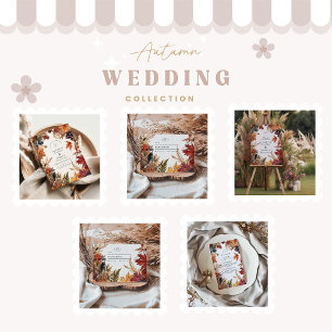 Rustikale Herbstlaub Hochzeit Einladung