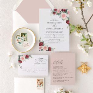 All in one Neustra Boda rustikale Blumenhochzeit Einladung