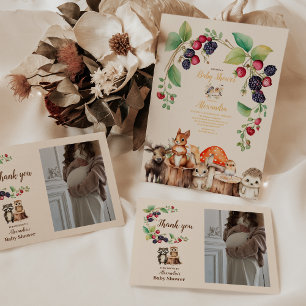 Woodland Forest Animals Kinderdusche Runder Aufkleber