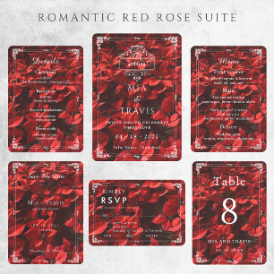 Romantische rote Rosen-Blumen elegant anpassbar  Save The Date