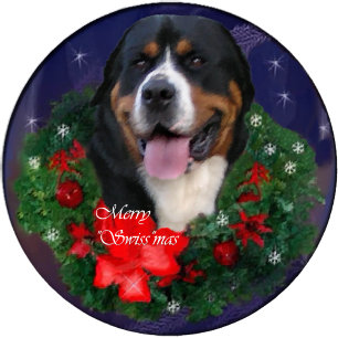 Größere Schweizer Gebirgshundeweihnachtsgeschenke Feiertagskarte