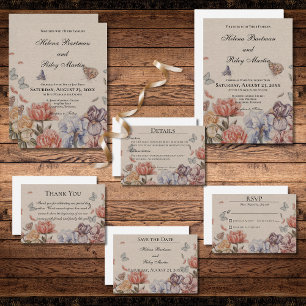 Butterfly Garden Vintage Wedding Save The Date