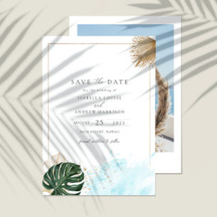 Boho Tropical Palm Beach Wedding Einladung