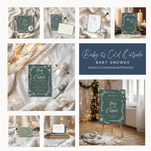 Winter Coquette Green Baby ist kaltes Papier Napki Serviette