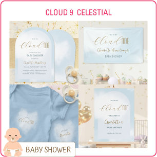 Cloud 9 Himmelblaues Baby Shower Banner