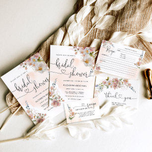 Wildblume Boho Moderne Brautdusche Einladung