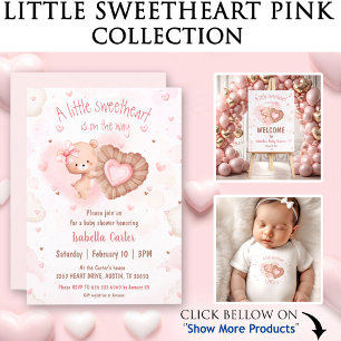 Little Sweetheart Pink Baby Bear Name Girl Baby Strampler