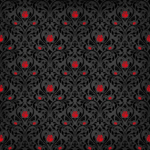 Gothic Rose Black and Red Wedding Einladung
