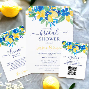 Blauer Brautparty Begleitkarte