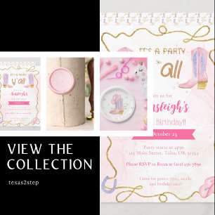 Pink Cowgirl Stiefel Western Geburtstag Pappteller