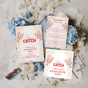 Sie ist eine Fanghummer-Junggesellinnenparty Runder Aufkleber