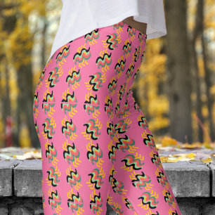 Frivoles French Pink Finger Paint Pattern Leggings