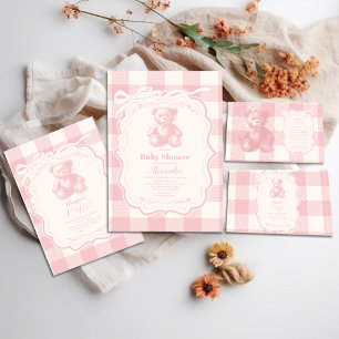 Coquette Gingham French Teddy Books for Baby Begleitkarte