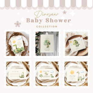 Dinosaurier Schlucken Bald Babydusche Hinweis für  Begleitkarte