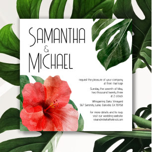 Glam Modern Tropical Chic Wedding All In One Einladung