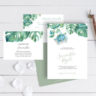 Tropisches Rezept für die Braut Begleitkarte