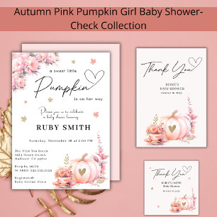 Blush Pink Pumpkin Floral Vielen Dank Dankeskarte