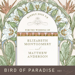 Save the Date Vintages Jugendstil von Mucha Einlad Einladung