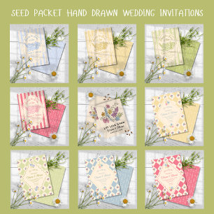Wildblume Seed Packet handgezeichnete Hochzeit Einladung