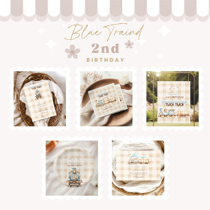 Vintager Zug 2. Geburtstag Dankeskarte