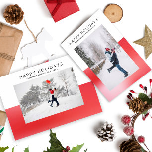 Modernes Aqua Blue Happy Holiday Foto Postkarte