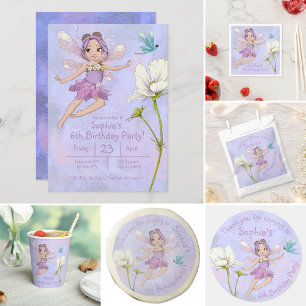 Niedliche Girl Whimsical Rosa Dragonfly Geburtstag Einladung