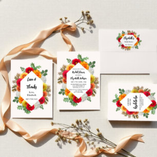 Herbstdahlia Floral Fall Brautparty Einladung