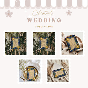 Goldene Himmlische Barock-Hochzeit Einladung