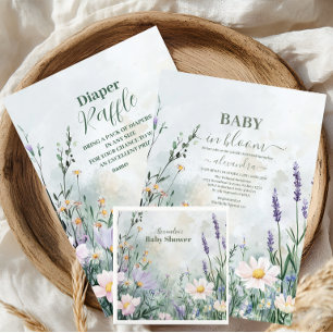 Elegantes Blush Floral Baby in Blütendusche Einladung