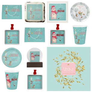 Frohe Weihnachten- Weihnachtsbär und bearbeitbarer Feiertagskarte