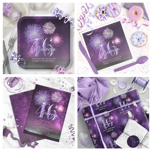 Fireworks Sweet 16 Lila ID984 Geschenkpapier