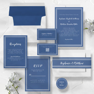 Minimalistisch Blue White Wedding Bride Groom Gefa Runder Aufkleber