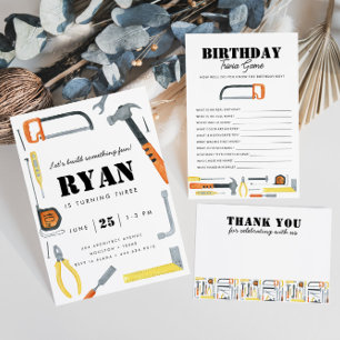 Boys Baumeister Geburtstag Dankeskarte