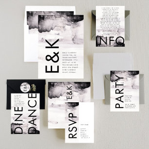 Ultra Modern Ink Art Wedding Einladung